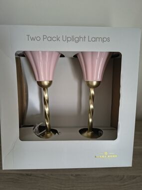 Aroma Home Pink and Gold Two-Pack Uplight Lamps